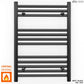 Small 500mm x 700mm Straight Matt Black Heated Towel Rail Radiator
