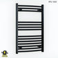 500 x 800mm Curved Black Electric Heated Towel Rail Radiator 25mm Tube