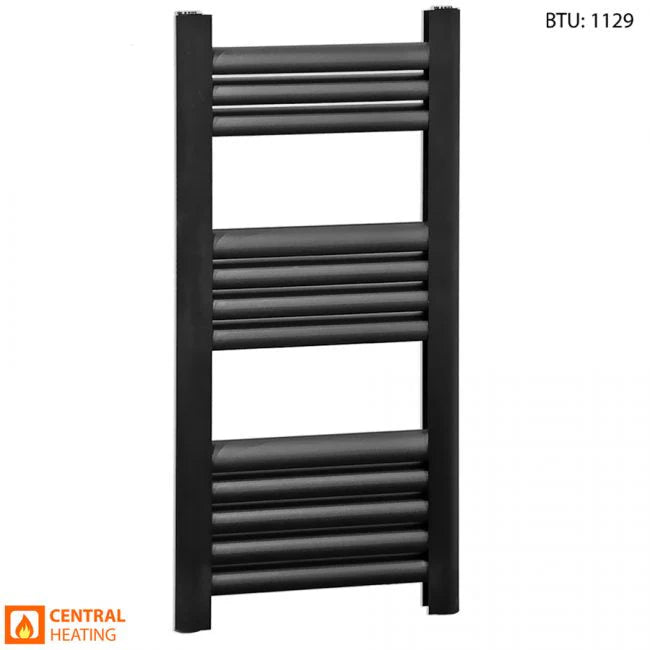 500mm Wide - Accuro Korle Matt Black Designer Heated Towel Rail Radiator