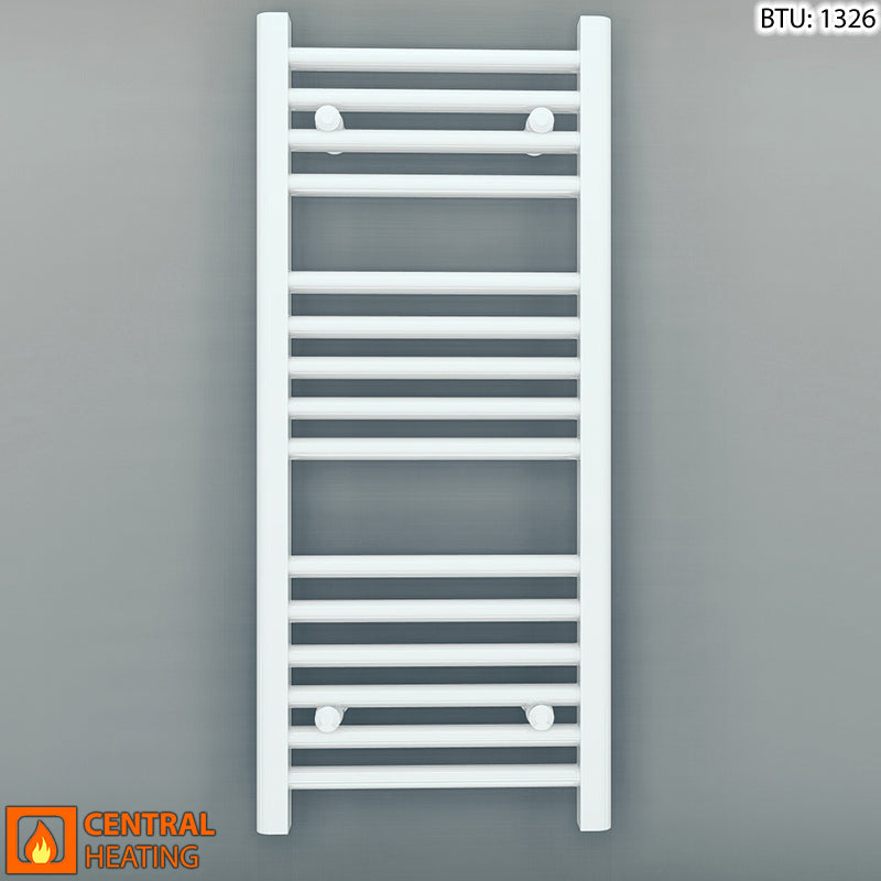 Small 500mm x 800mm Straight White Heated Towel Rail Radiator