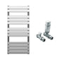 550 x 1200mm Chrome Designer Bathroom Heated Panel Towel Rail Radiator 