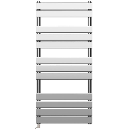 550 x 1200mm Chrome Designer Bathroom Electric Heated Panel Towel Rail Radiator