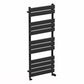 550 x 1200mm Matt Black Designer Bathroom Heated Panel Towel Rail Radiator 