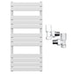550 x 1200mm White Designer Bathroom Heated Panel Towel Rail Radiator 