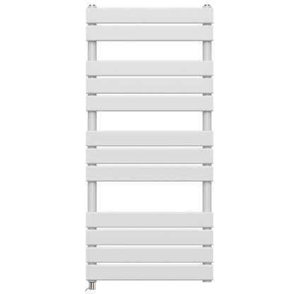  500 x 1200mm White Designer Bathroom Electric Heated Panel Towel Rail Radiator 