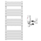500 x 1200mm White Designer Bathroom Heated Panel Towel Rail Radiator 