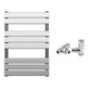 500 x 800mm Chrome Designer Bathroom Heated Panel Towel Rail Radiator 