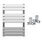 550 x 800mm Chrome Designer Bathroom Heated Panel Towel Rail Radiator 