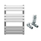 550 x 800mm Chrome Designer Bathroom Heated Panel Towel Rail Radiator 