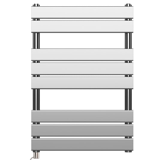 500 x 800mm Chrome Designer Bathroom Electric Heated Panel Towel Rail Radiator