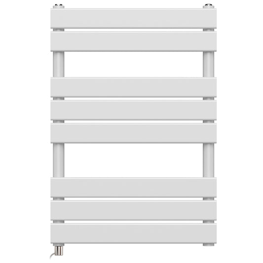 500 x 800mm White Designer Bathroom Electric Heated Panel Towel Rail Radiator