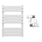 550 x 800mm White Designer Bathroom Heated Panel Towel Rail Radiator 