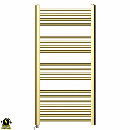 500mm x 1000mm Shiny Gold Electric Pre-Filled Heated Towel Rail Radiator