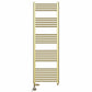Dual Fuel - 500mm Wide - Shiny Gold- Heated Towel Rail Radiator - (incl. Valves + Electric Heating Kit)