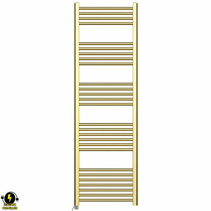 500mm x 1600mm Shiny Gold Electric Pre-Filled Heated Towel Rail Radiator