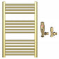 Small 500mm x 800mm Shiny Gold Heated Towel Rail Radiator