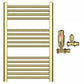 Small 500mm x 800mm Shiny Gold Heated Towel Rail Radiator