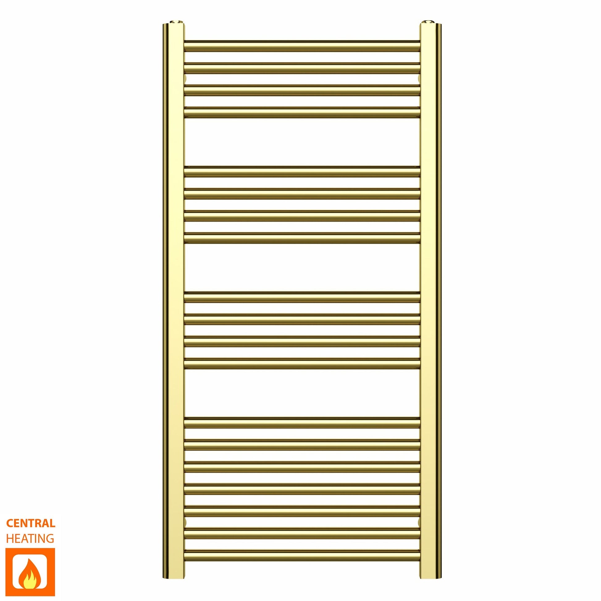 500mm x 1000mm Shiny Gold Heated Towel Rail Radiator