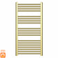 500mm Wide - Heated Towel Rail Radiator - Shiny Gold - Straight