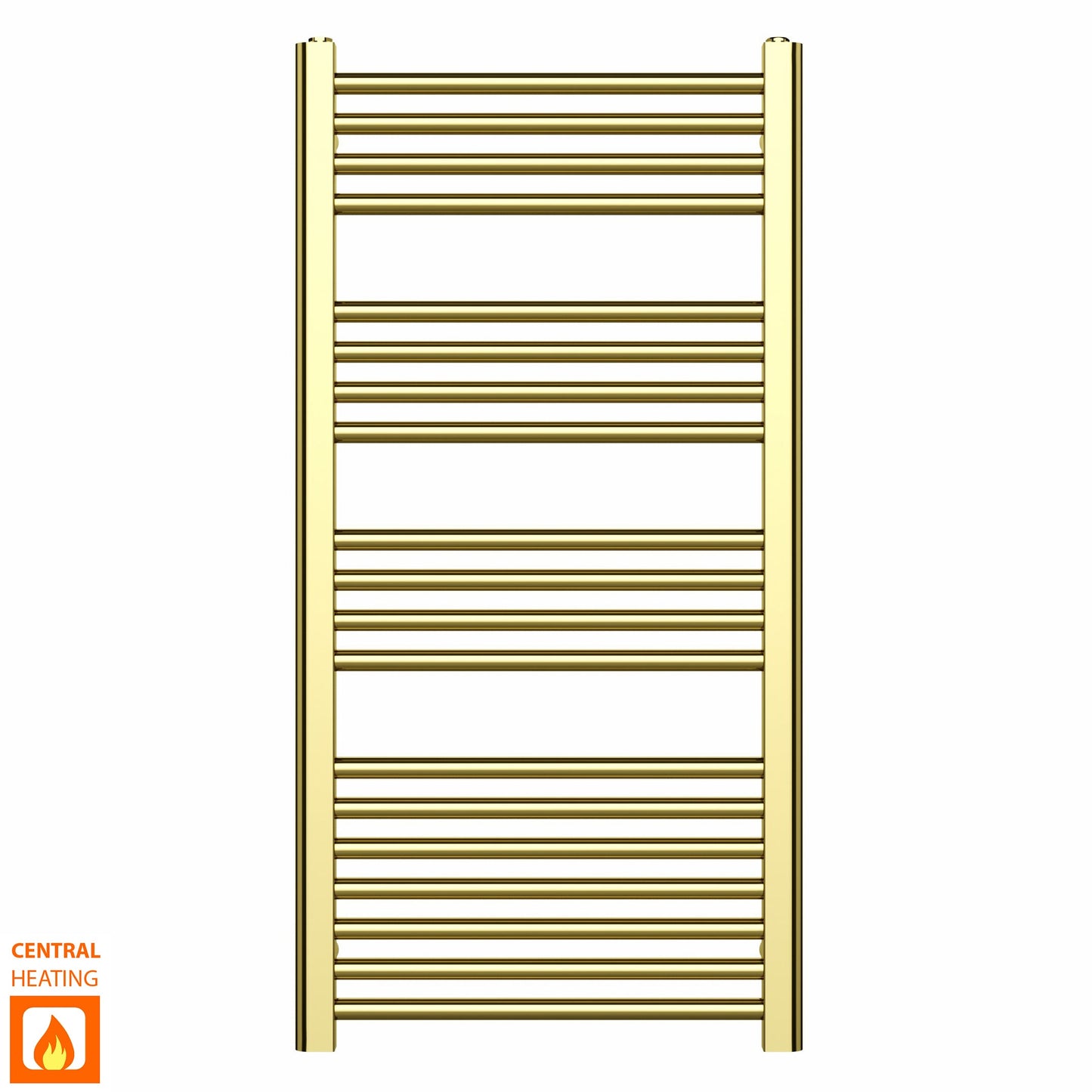 550mm Wide - Heated Towel Rail Radiator - Shiny Gold - Straight