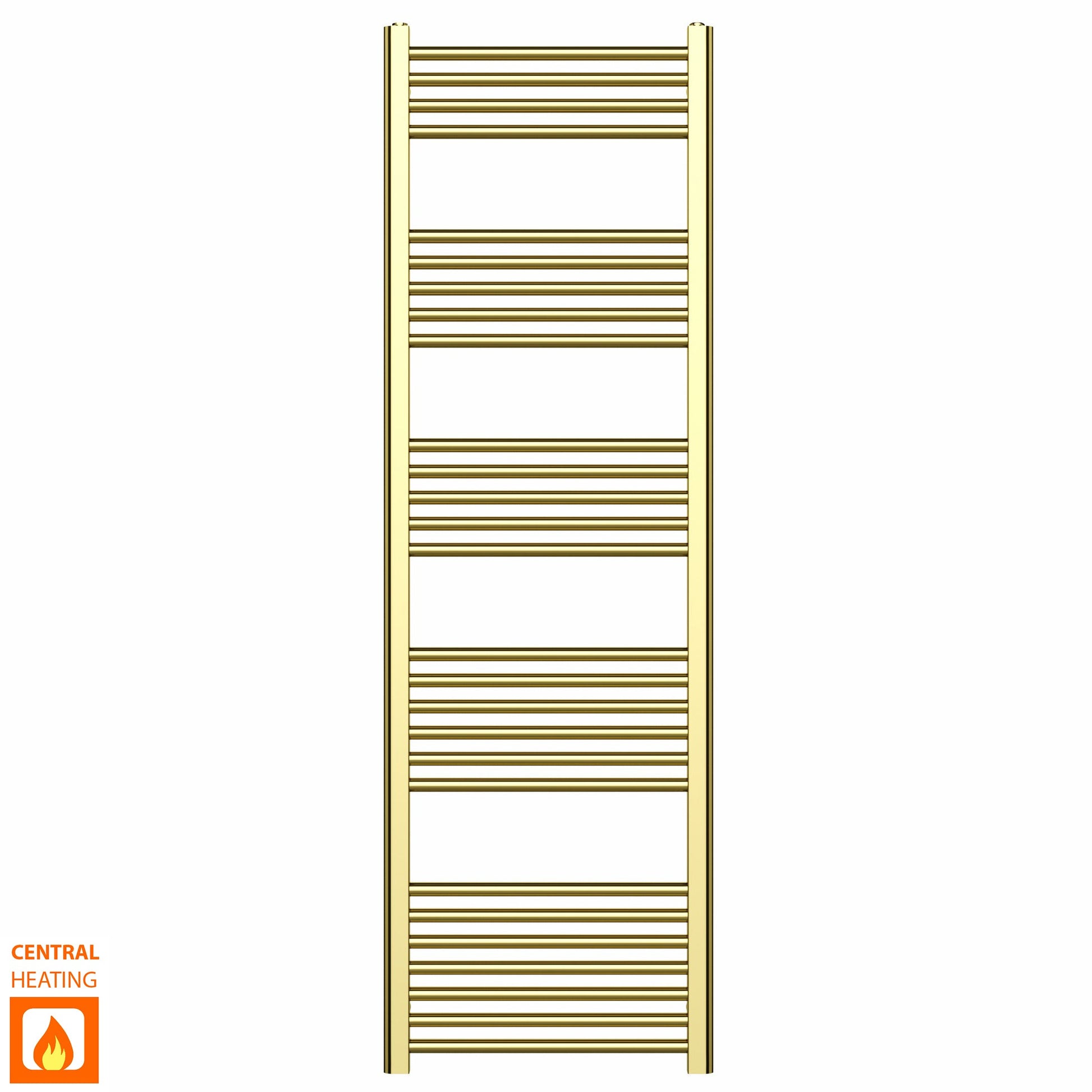 550mm x 1600mm Shiny Gold Heated Towel Rail Radiator