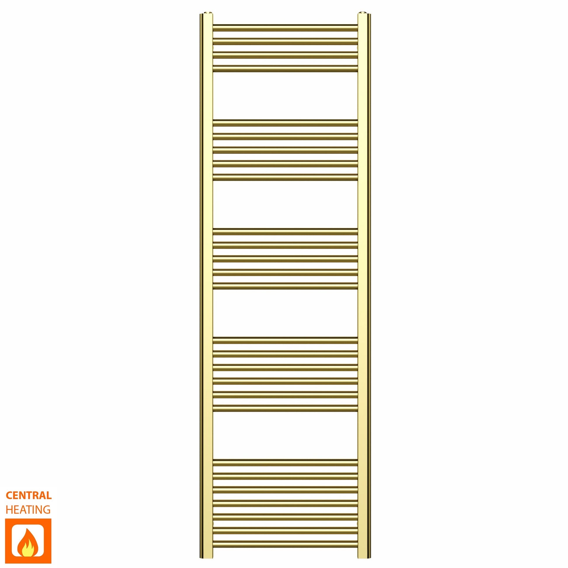 550mm x 1600mm Shiny Gold Heated Towel Rail Radiator