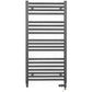 Dual Fuel 600mm x 1000mm Straight Anthracite Grey Heated Towel Rail - (incl. Valves + Electric Heating Kit) 