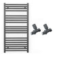 500mm x 1000mm Anthracite Grey Heated Towel Rail Radiator