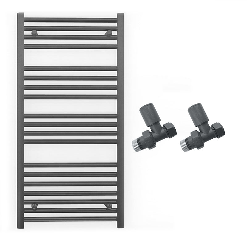 500mm x 1000mm Anthracite Grey Heated Towel Rail Radiator
