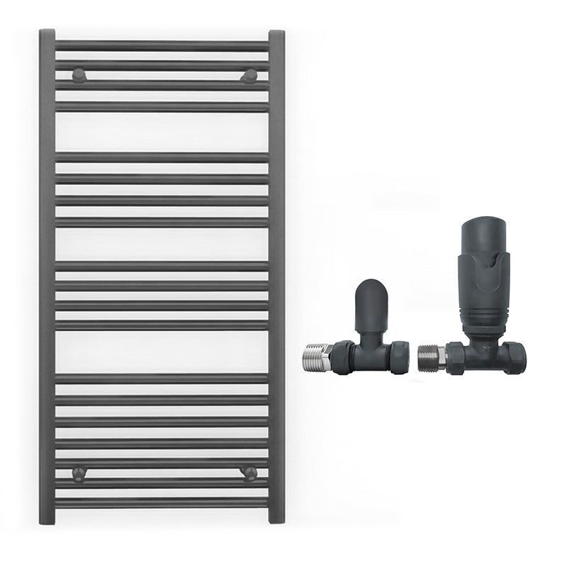 500mm x 1000mm Anthracite Grey Heated Towel Rail Radiator