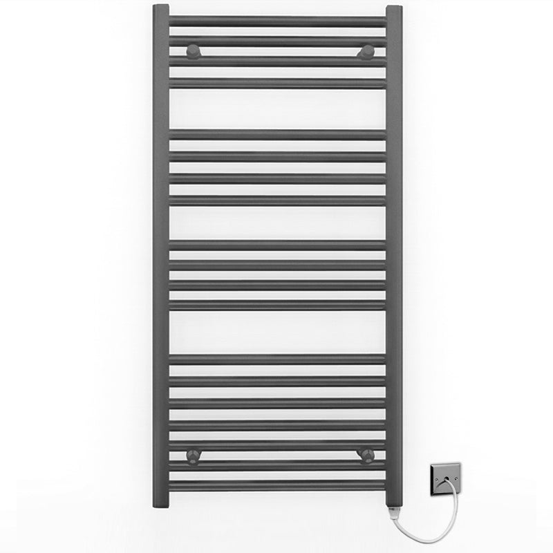 500mm x 1000mm  Anthracite Grey Electric Pre-Filled Heated Towel Rail Radiator