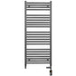 Dual Fuel 500mm x 1200mm Straight Anthracite Grey Heated Towel Rail - (incl. Valves + Electric Heating Kit)
