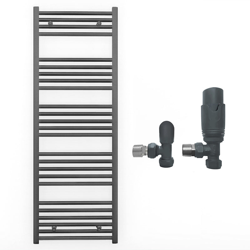 600mm x 1400mm Anthracite Grey Heated Towel Rail Radiator