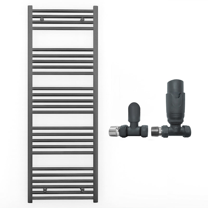 600mm x 1400mm Anthracite Grey Heated Towel Rail Radiator