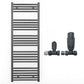 500mm x 1400mm Anthracite Grey Heated Towel Rail Radiator