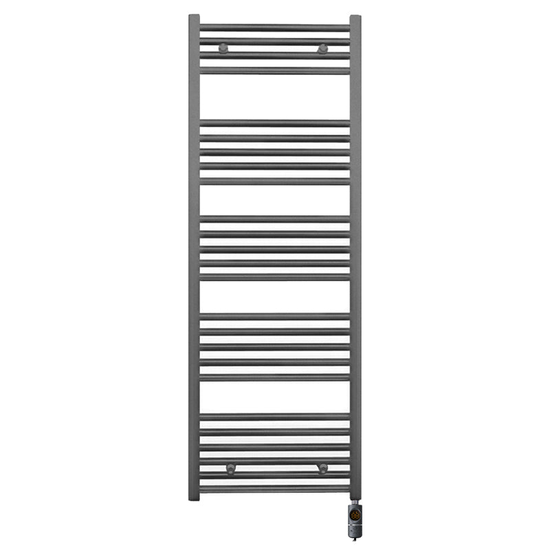 600mm Wide - Electric Heated Towel Rail Radiator - Anthracite Grey - Straight