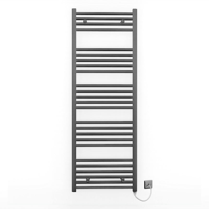 600mm x 1400mm  Anthracite Grey Electric Pre-Filled Heated Towel Rail Radiator