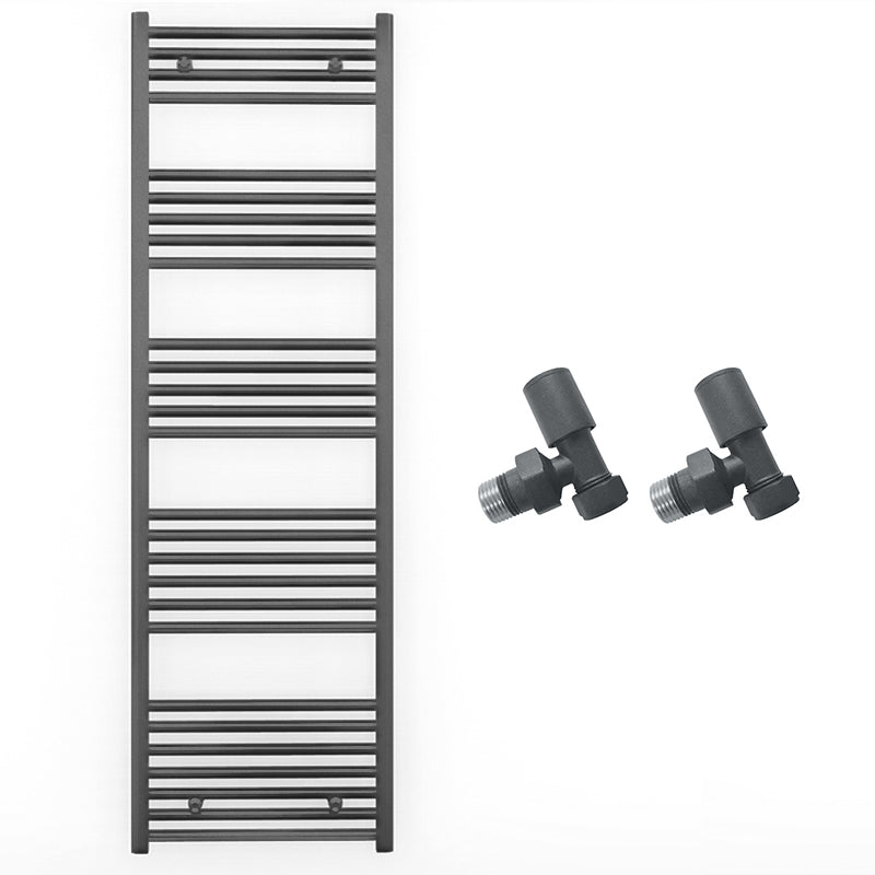 500mm x 1600mm Anthracite Grey Heated Towel Rail Radiator