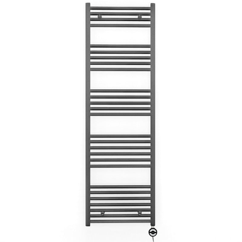 600mm x 1600mm  Anthracite Grey Electric Pre-Filled Heated Towel Rail Radiator