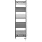 Dual Fuel 600mm x 1600mm Straight Anthracite Grey Heated Towel Rail - (incl. Valves + Electric Heating Kit)