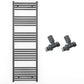 550mm Wide - Heated Towel Rail Radiator - Anthracite Grey - Straight