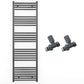 500mm x 1600mm Anthracite Grey Heated Towel Rail Radiator