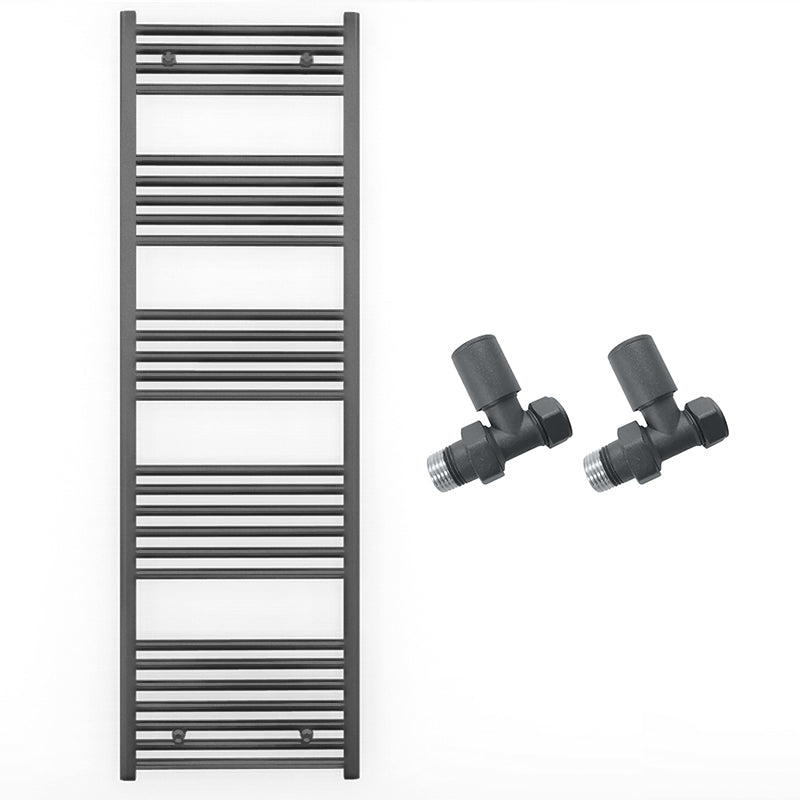 500mm x 1600mm Anthracite Grey Heated Towel Rail Radiator