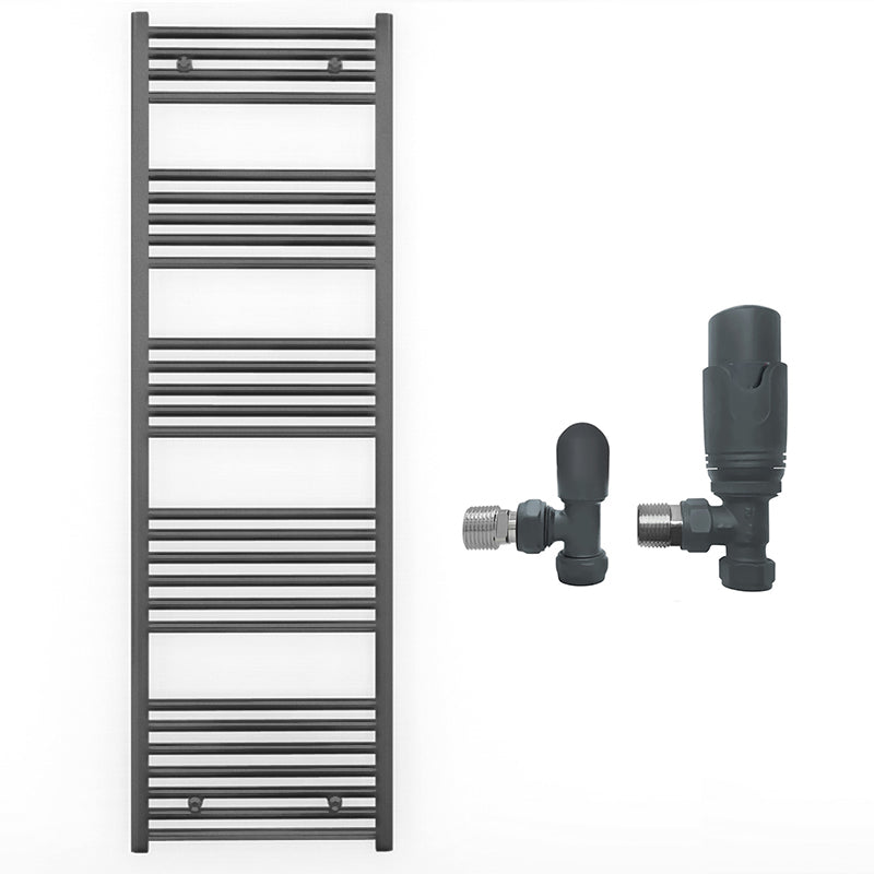 500mm x 1600mm Anthracite Grey Heated Towel Rail Radiator