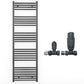500mm x 1600mm Anthracite Grey Heated Towel Rail Radiator