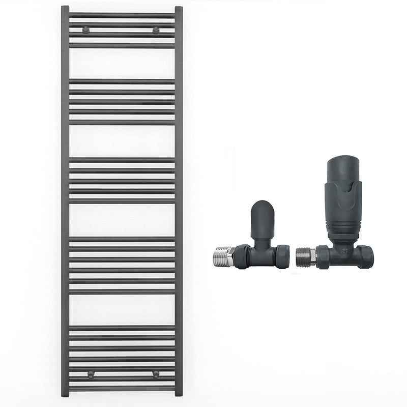 600mm x 1600mm Anthracite Grey Heated Towel Rail Radiator
