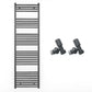 550mm x 1700mm Anthracite Grey Heated Towel Rail Radiator 