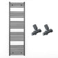 500mm x 1700mm Anthracite Grey Heated Towel Rail Radiator 