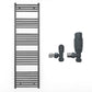 500mm x 1700mm Anthracite Grey Heated Towel Rail Radiator 