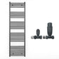 550mm x 1700mm Anthracite Grey Heated Towel Rail Radiator 